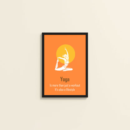 Wall View of Yoga as a Lifestyle Motivational Wall Art in Black Color Frame