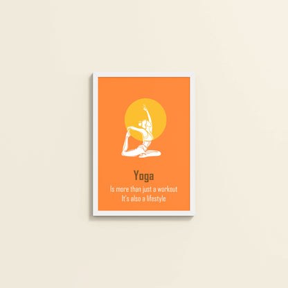 Wall View of Yoga as a Lifestyle Motivational Wall Art in White Color Frame
